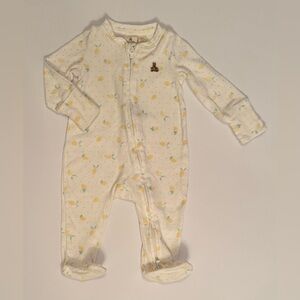 Baby GAP White with Lemon Zipped Footie 0-3M EUC